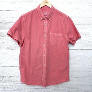 Penny Stock Men's Pink Oxford Shirt Button Front Short Sleeves size Medium
